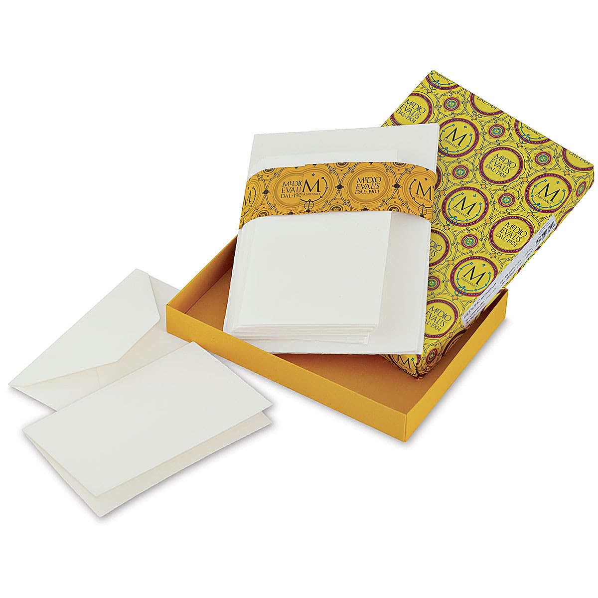 Fabriano Medioevalis Cards & Envelopes Set, 20/Pkg., 4.5" x 6.75", White (71-19044206)