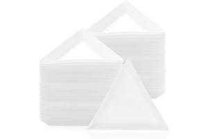 COOBBAR Triangle Sorting Trays,100 Pieces Plastic White Magical Sequin Rhinestones Tray Triangle Sorting Storage Plates Art Tray for Craft and DIY Needs (Triangle)