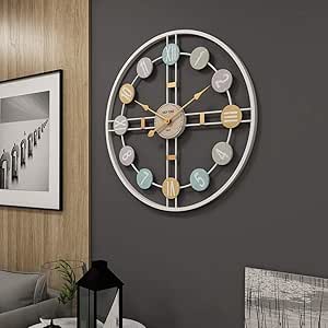 YDYDYD - Reloj de pared moderno para salón, 3D, hecho a mano, metal