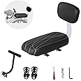 Bicycle Rear Passenger Seat With Backrest - PU Leather Cushion With Armrests & Footrests