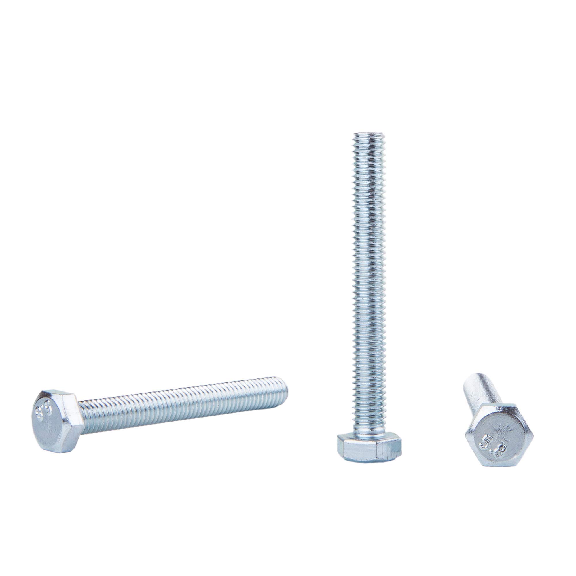 (Pack of 60 pcs) DIN 933 Zinc Plated Steel Hexagon Screws M6 x 50 mm, Hex Bolts, Fully Threaded, Hex Head (60, M6 x 50 mm)