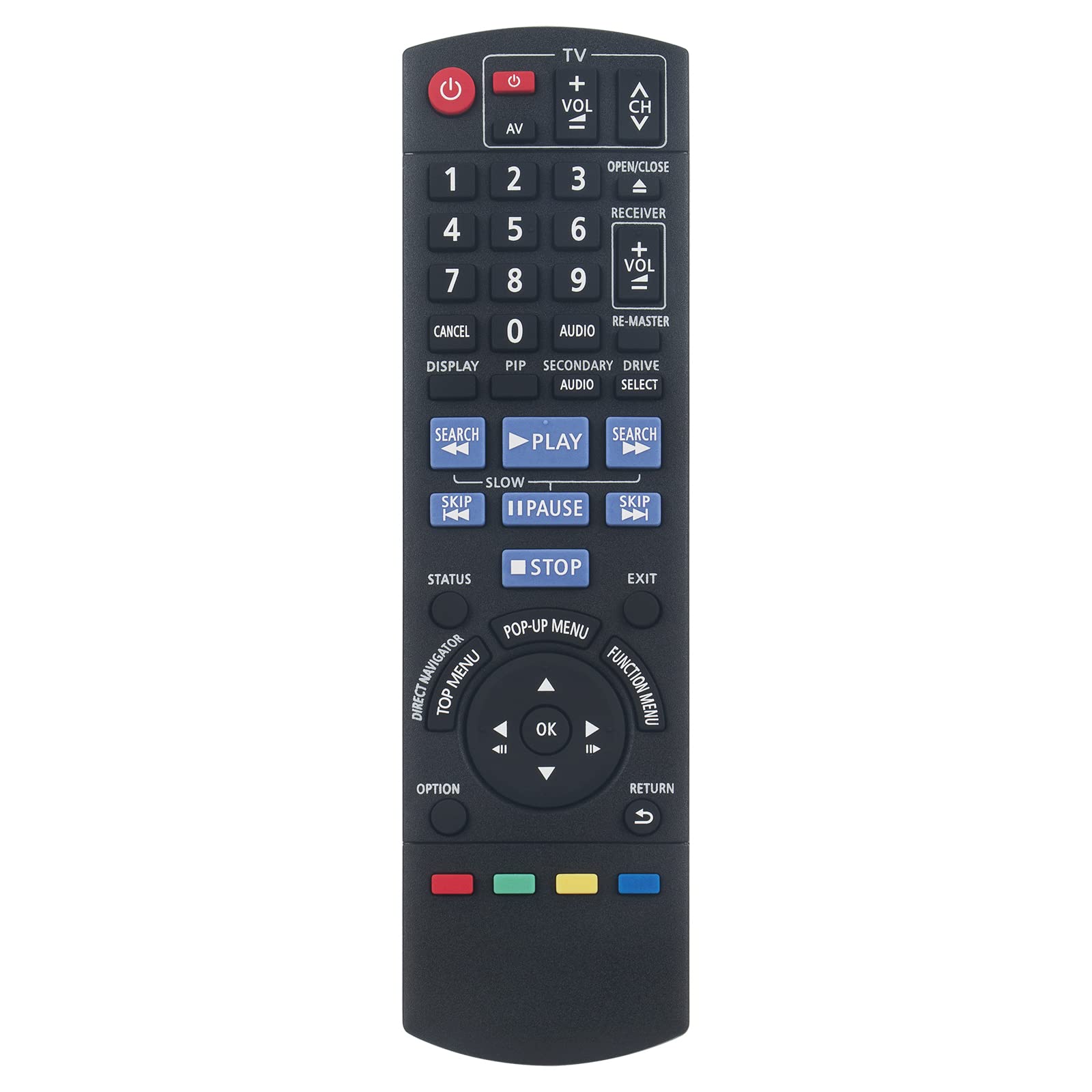 New N2QAKB000079 Replace Remote Control N2QAKB000079 Blu-ray Remote Control Replacement fit for PANASONIC N 2 QAKB 000079 DMP-BD45 DMP-BD45EB-K dmp-bd45 dmp-bd45eb-k Blu-ray Player Remote Controller
