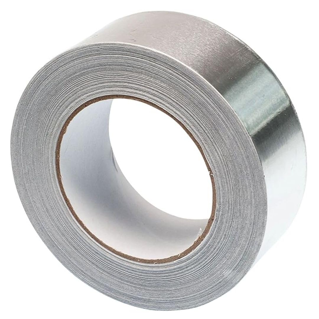 Gocableties Aluminium Foil Tape, 48mm (2") x 50m, Adhesive Insulation Tape for Insulating, HVAC Repair, Sealing Ducts, and Pipework, 1 Roll