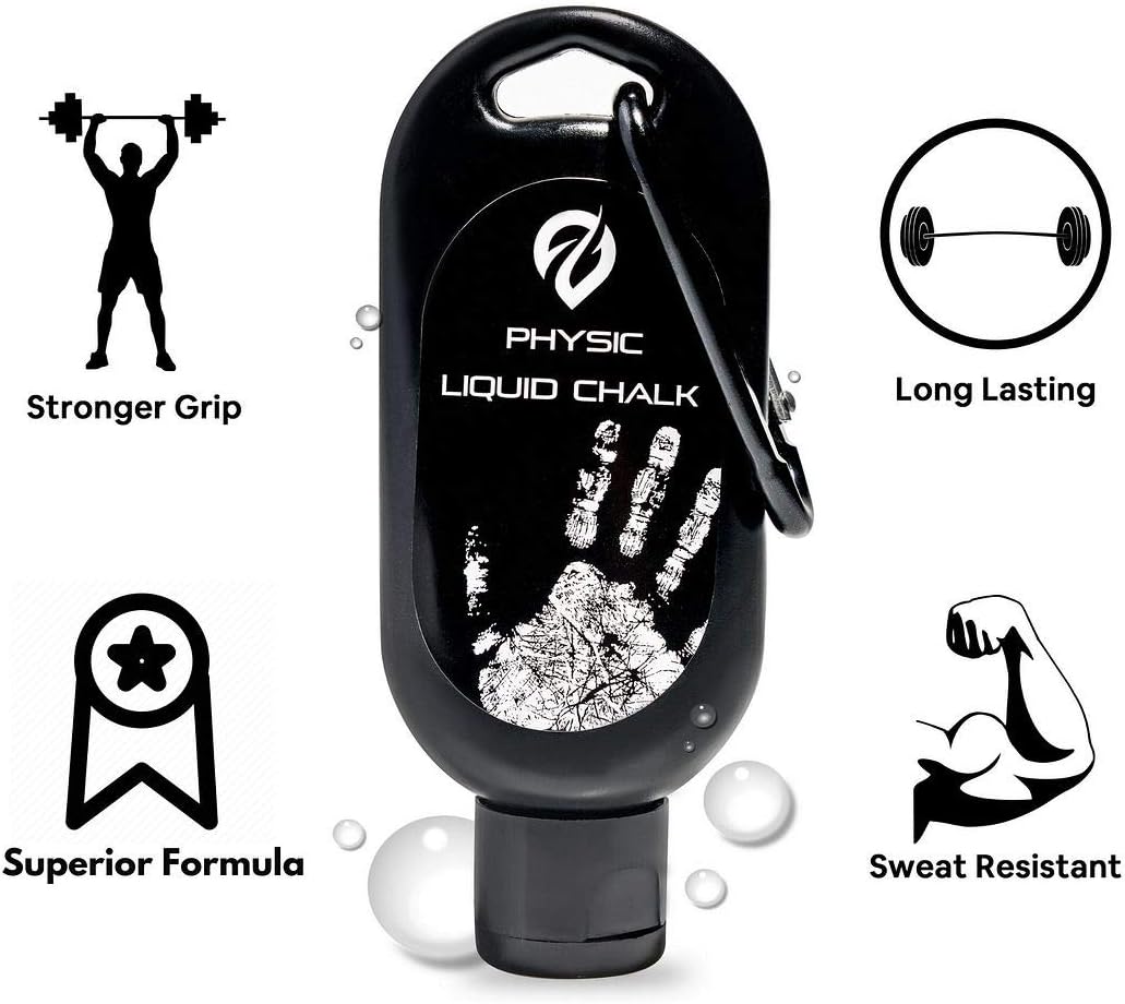 EVMT Brands Physic Liquid Chalk for Weightlifting, Gymnastics, Rock Climbing, and Dancing. Experience a Stronger Grip and Better Results with Sweat Resistant and Long Lasting Gym Chalk. : Sports & Outdoors