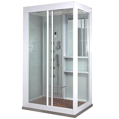 Home Deluxe - Duschkabine - White Luxory XL - Maße: 120 x 90 x 220 cm - inkl. Dampfsauna und komplettem Zubehör