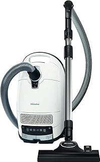 Miele S 8340 PowerLine Staubsauger mit Beutel, 890 W, Bodenstaubsauger mit Fußsteuerung/Staubsauger mit Parksystem und 12 m Radius, weiß