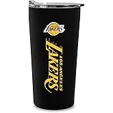 Rico Industries NBA Basketball Los Angeles Lakers Black 18oz Soft Touch, Easy Grip Tumbler