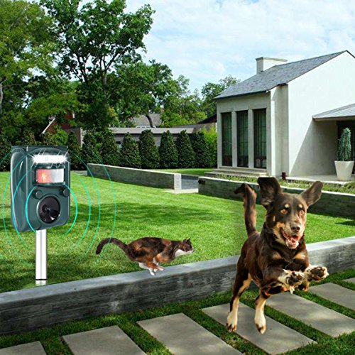 Ultrasonic Pest Repeller, Wikoo Solar Powered Waterproof Outdoor Animal Repeller with Ultrasonic sound and Flashing Light, Activated by motion - Very Effective for Cats, Dogs, Squirrels, Moles, Rats - Thumbnail 7