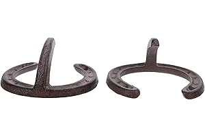 Operitacx 2pcs Cast Iron Horseshoe Wall Hooks in Antique Copper – Rustic Metal Wall Mounted Multi-Function