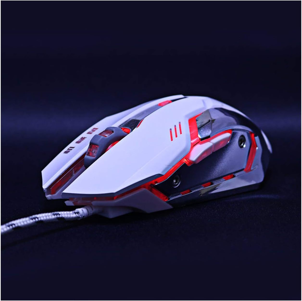 Gaming Mouse Mause DPI Adjustable Computer Optical LED Game Mice Wired USB Games Cable Mouse LOL for Professional Gamer,MMR2 White