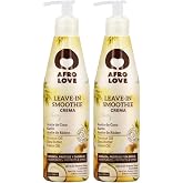 Afro Love Leave-In Conditioner for Curly Hair (Pack of 2) Hydrating &amp; Frizz Control Curl Defining Cream with Coconut Oil, Shea Butter &amp; Castor Oil Sulfate-Free, Silicone-Free, Paraben-Free 10 oz Each