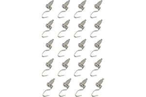 ALBLINSY 20 Pcs Adjustable Metal Art Gallery Display Hanger Hooks, Professional Wire Rope Rail Picture Hanging Hooks, Hanger System Accessories for 1mm-2mm Wire Rope
