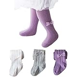 Udobuy 3 Pairs Baby Girls Toddler Leggings Pants Tights Panties Stockings Lace Bowknot Leggings Stocking Pants