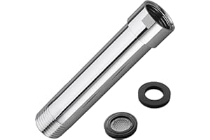 HOMYEP Shower Arm Extender 4 Inch Rainfall Shower Head Extension Arm Pipe, Female to Male 1/2 Inch, Polished Chrome