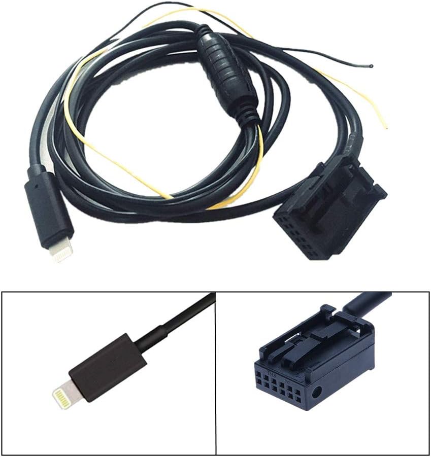 LITEMATIRA AUX Charging Cable Charger Media Interface CD Music Player Adapter Compatible for iPXs Xs Max XR X 8 7 7 Plus for BMW X5 X3 Mini Cooper E39 E53 E83 (2003-2006), 3.3fts