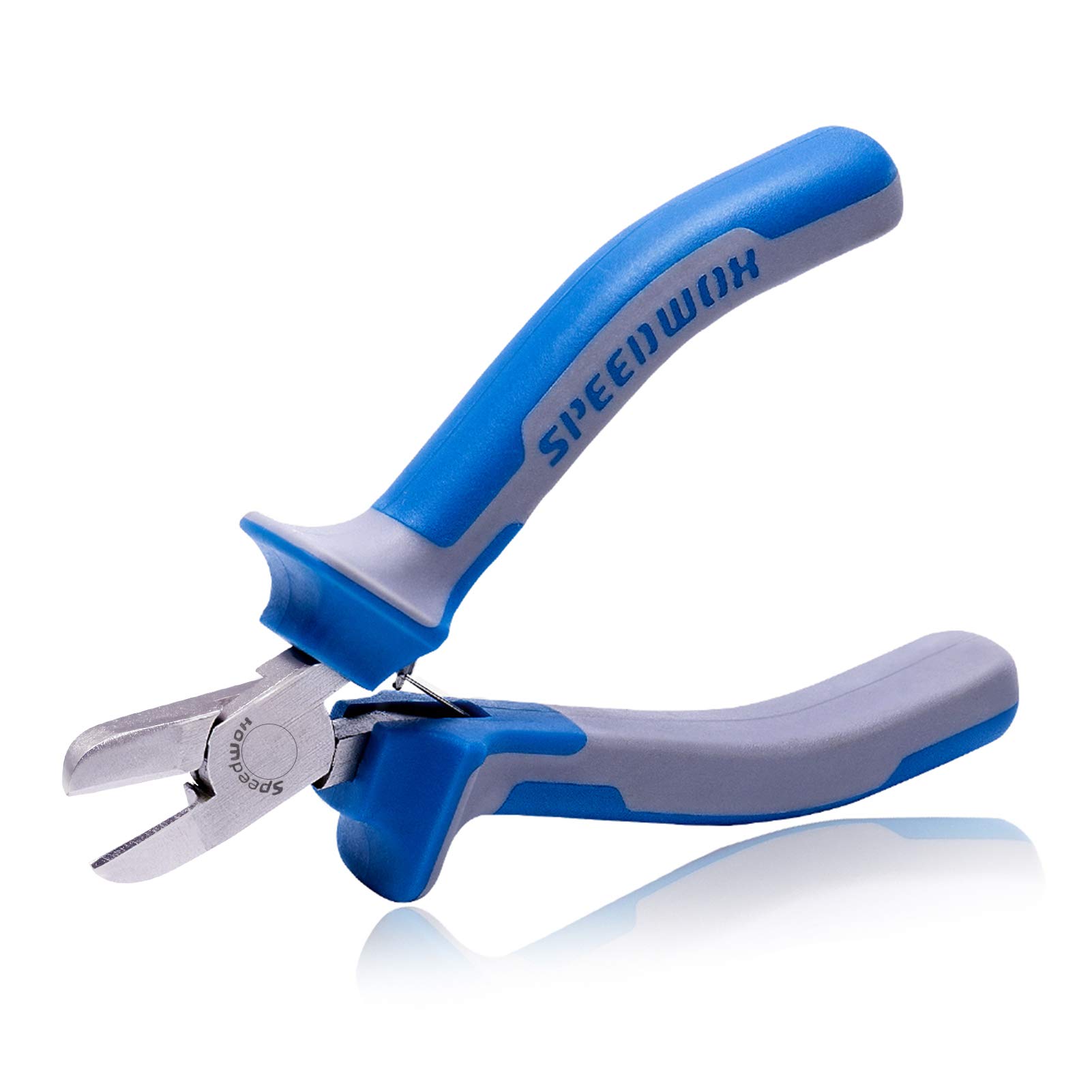 SPEEDWOX 4 Inches Diagonal Pliers Small Wire Cutters Mini Precision Plastic Nippers Plastic Side Cutter Side Cutting Micro Fine Pliers Functional Professional Hand Tool with Spring for Jewelry Making