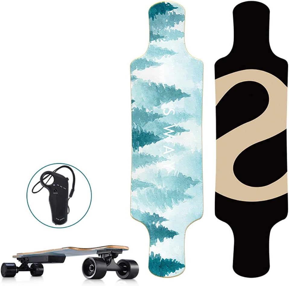 Cool Personality Custom Forest Electric Skateboard Longboard with Wireless Remote Control, 12.5 MPH Top Speed, 7.5 Miles Range 7 Layers Maple Youth Adults Street, All-Terrain