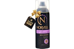 Norvell Venetian Sunless Self Tanner Mist 7 fl oz – Airbrush Spray Tanning Solution with Bronzer for Instant Sun Kissed Glow, Natural Looking Fake Tan, Streak Free, Long Lasting Color