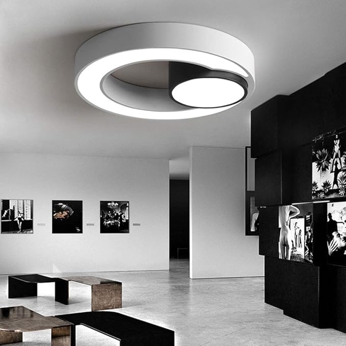 AOKARLIA Plafón Redondo Moderno Pantalla de Acrílico Transparente Alta