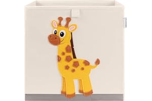 CLCROBD Foldable Animal Cube Storage Bins Fabric Toy Box/Chest/Organizer for Kids Nursery, 13 inch (Elegant Giraffe)