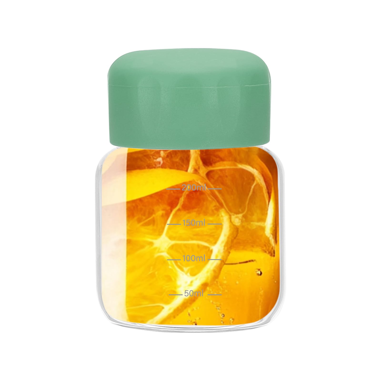 PATIKIL Small Juice Glass Bottle with Lids, 10 Ounce (300ml) Leakproof Cute Drinking Container for Juicing, Fridge Water, Milk Drinks, Green