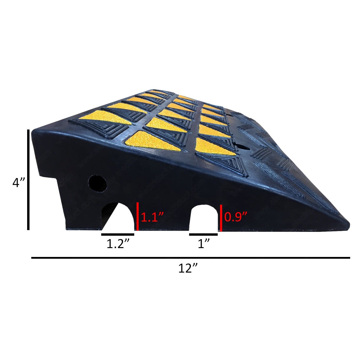 Material Handling Products Reflective 15 Ton Rubber Curb Ramp with 2