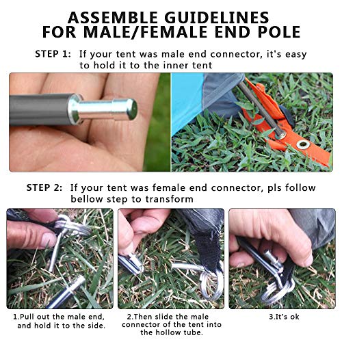 Weanas Aluminum Rod Tent Pole Replacement Tent Poles Accessories