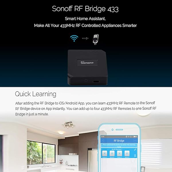 Docooler Sonoff RF Bridge Intelligente Wi Fi Fernbedienung 433 MHz Switch des Automatisierungsmoduls Kompatibel mit Alexa Google Home Page