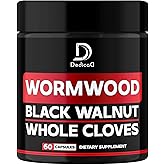 DEDICAD 1500mg Wormwood Capsules with Black Walnut & Cloves - Artemisia Annua Supplement for Immunity - 60 Vegan Capsules