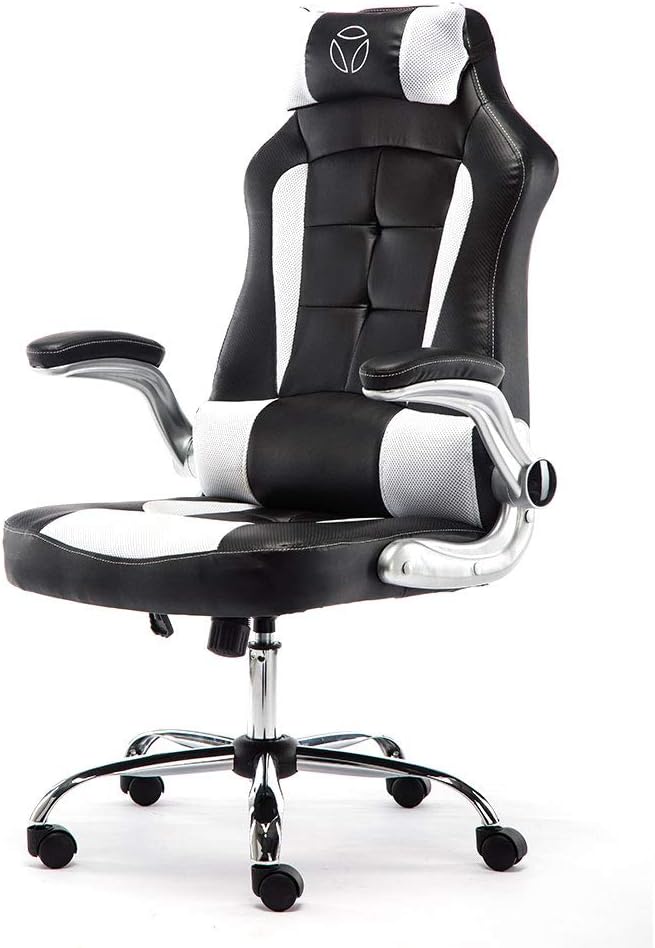 MoMo Design Gaming Chair Bürostuhl Chefsessel GC003 weiß/schwarz