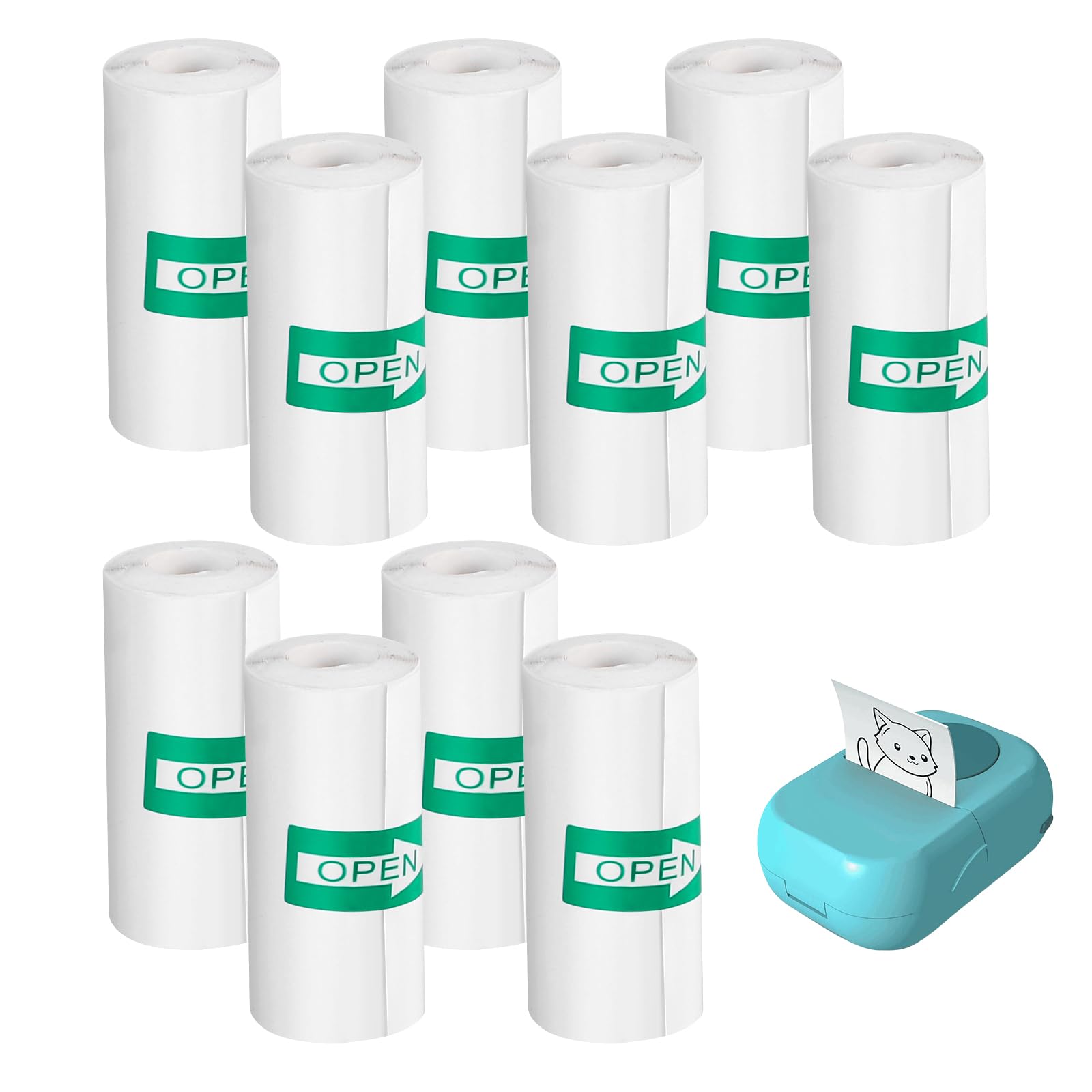 Photo 1 of 10 Rolls Sticker Maker Refill Compatible with Hello Blink,2.2 X 0.98 Inch,White Adhesive Stickers Compatible with Hello Blink,Thermal Paper for Most Kids Instant Camera