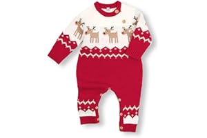 mimixiong Baby Christmas Sweater Toddler Reindeer Outfit Long Sleeve Red Clothes