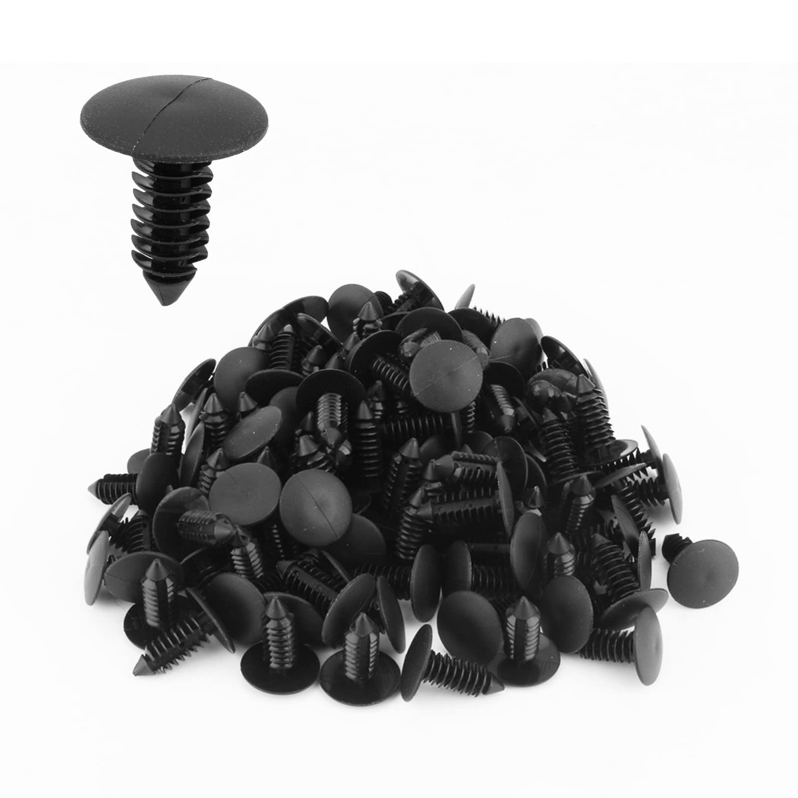 Photo 1 of Yosoo Universal Car 7.5mm Hole Plastic Door Rivet Fastener Push Clip Black 100pcs