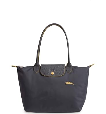 Longchamp Medium Le Pliage Club Nylon Tote Shoulder Bag Gunmetal