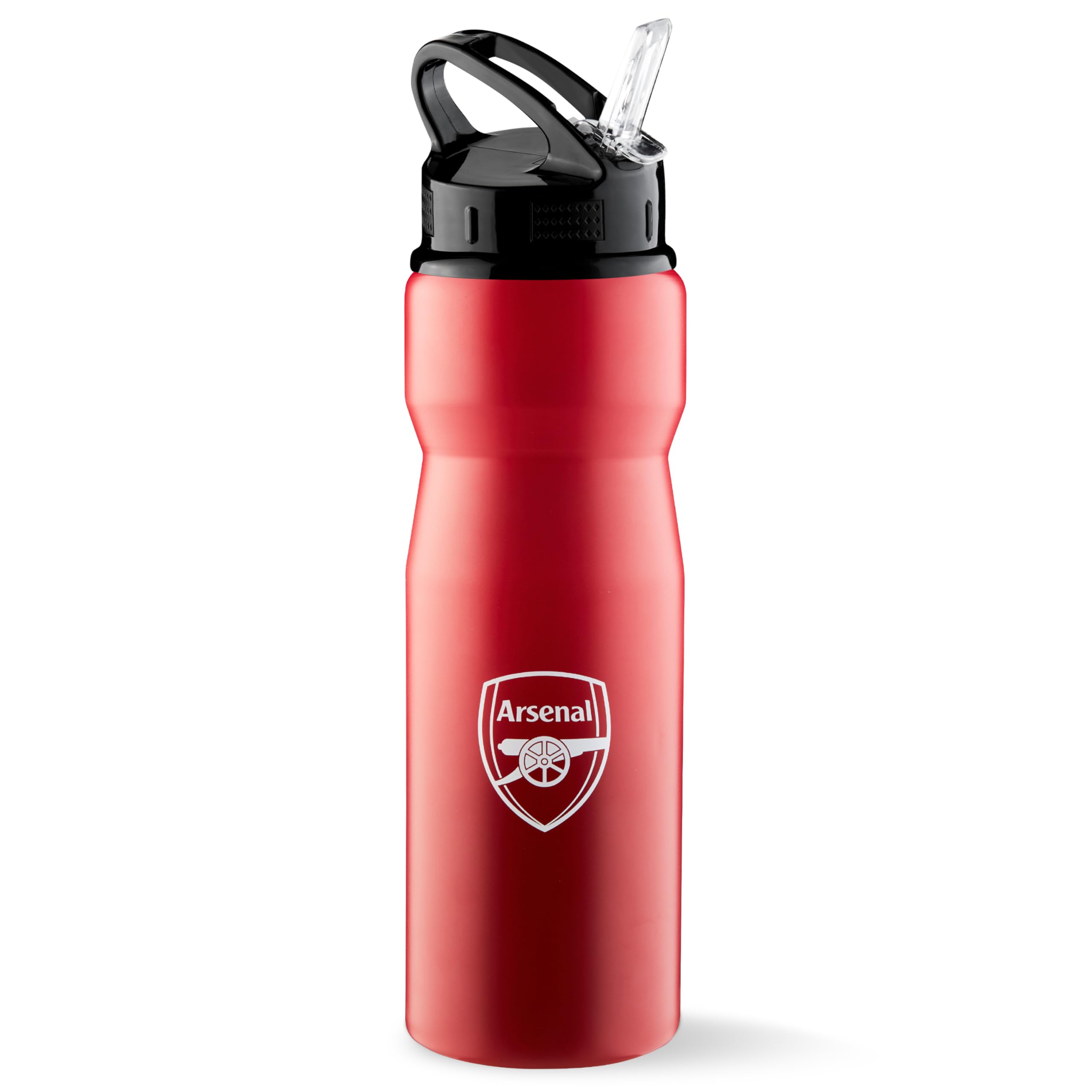 Arsenal F.C. Water Bottle with Straw - Metal Water Bottle for Football Fans Sports Work School Gym Arsenal Gifts for Men