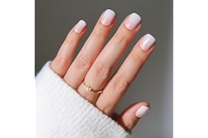 Glamnetic Press On Nails - Soft Whip | Glazed Super Short Nude Fake Nails with Ombré, Extra Short Salon Quality Neutral Nails | 12 Sizes - 30 Nail Kit with Glue