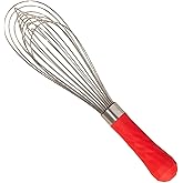 GIR: Get It Right Stainless Steel Whisk, 12 Wire Balloon Whisk for Mixing, Stirring, Beating & Blending – Durable Whisker Tool, 11IN - Red