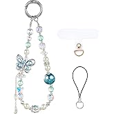 BEEFLYING Crystal Bead Phone Bracelet Strap, Cellphone Bow Charms Wristlet Lanyard for Women, Kawaii Charm Pendant Wrist Strap for Camera Bag Accessories