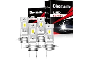 Biromanle Compatible with Volkswagen Jetta(2006-2018) Hi/Lo Beam Bulbs, H7 High Beam and H7 Low Beam Combo, 400% Brightness 6500k White Light,Fog Light Bulbs(Pack of 4)