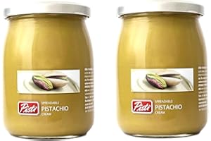 PISTÌ Pisti Italian Spreadable Pistachio Cream, 2 Glass Jars NT. WT. 21.2 oz. ( 600g) each., Green