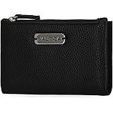 Nautica High Tide Womens Small Wallet, RFID Blocking Slim Credit Card Holder with Zipper Coin Pocket, Bifold Compact Wallet with ID Window, Black
