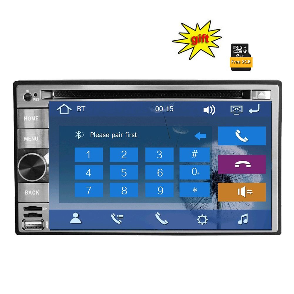 Amazon.com: Double Din Head Unit Autoradio Electronics Multimedia Radio Car  PC in Dash Video Auto DVD Player MP3 MP4 Car Stereo CD 6.2" Inch BT: Car ...