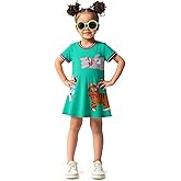 HILEELANG Toddler Little Girls Short Sleeve Dresses Easter Summer Cotton Casual Basic Jersey Shirt Sundress