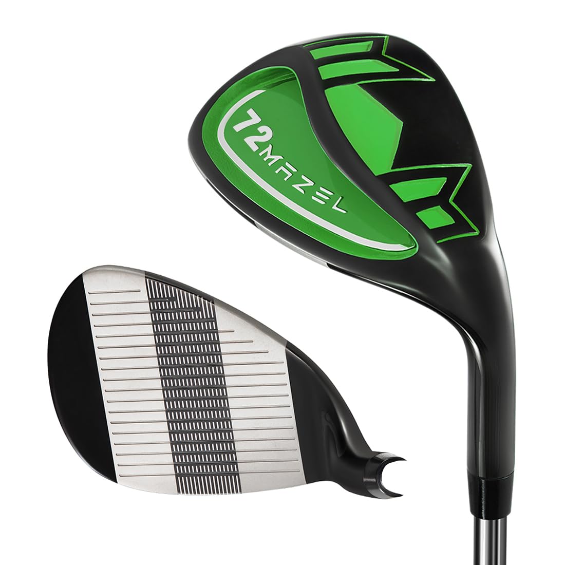 MAZEL Golf Lob Wedge 68,70,72 Degree 35 Inch Right Handed, CNC Milled Face Sand Wedge,Picthing Wedge (Green, 72 Degrees)