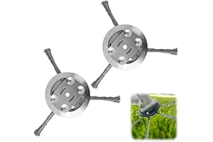 WARMOW 2PCS Steel Wire Grass Trimmer Head, 2025 New String Trimmer Replacement Head, Universal Brush Cutter Steel Head for Lawn Mower Edging, 6 Inch Steel Wire Weed Brush Cutter Trimmer Head (3 Blades)
