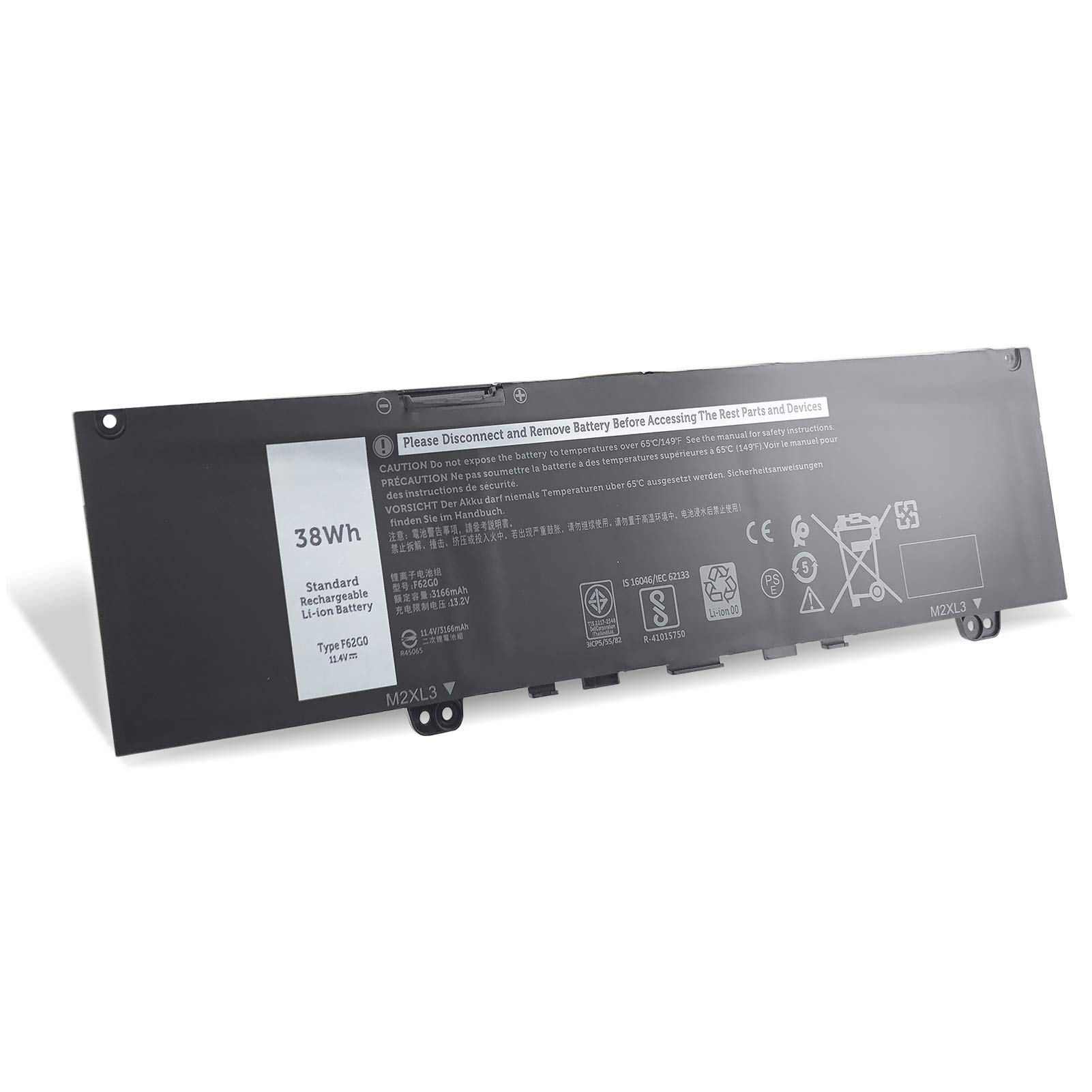 F62G0 Laptop Battery Replacement for Dell Inspiron 13 7000 2-in-1 7373 7370 7380 7386 5370 P83G P83G