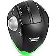 TRELC Wireless Trackball Mouse, Ergonomic Rollerball Mouse with 4800 DPI/7 Programmable Buttons, Thumb Control Mice, Rechargeable Optical Mouse for 3 Devices, for Windows, PC, Laptop, Tablet (Black)