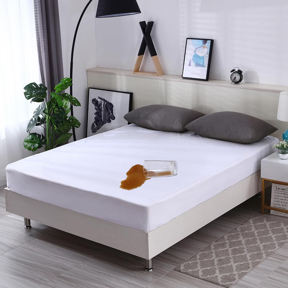 M-bestl Luxury Waterproof Mattress Protector King Size Bed,Mattress Cover,100% Waterproof and Breathable，Deep Pocket (UK King-150 X 200)