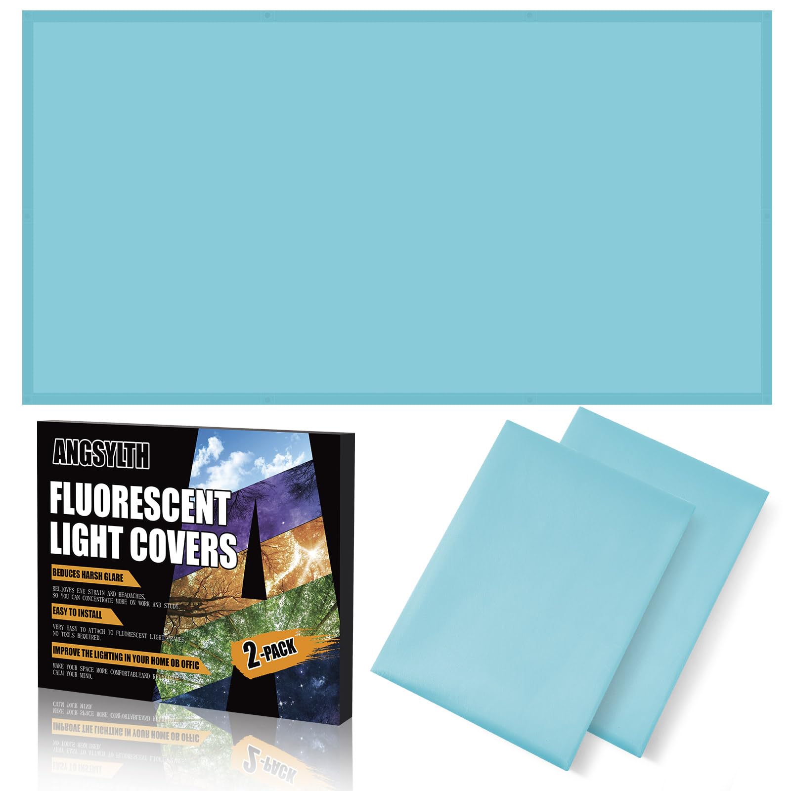 ANGSYLTH 2 Pcs Fluorescent Light Covers - 4 x 2