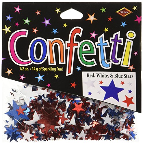 Beistle CN135 Stars Confetti, Red/White/Blue